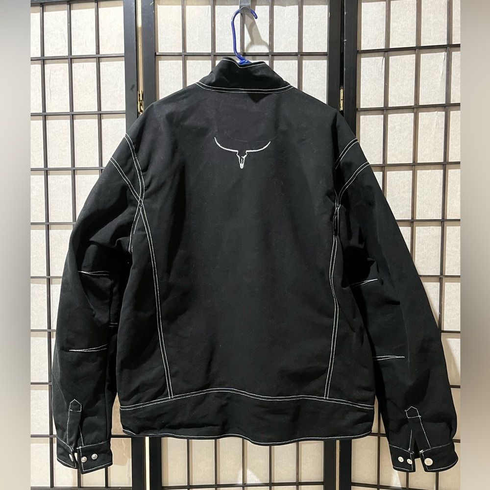 Cowboy HARDWARE Classics Black Logo Zip-Up WOODSMAN SOFT SHELL Jacket MEN SIZE L - Picture 5 of 12
